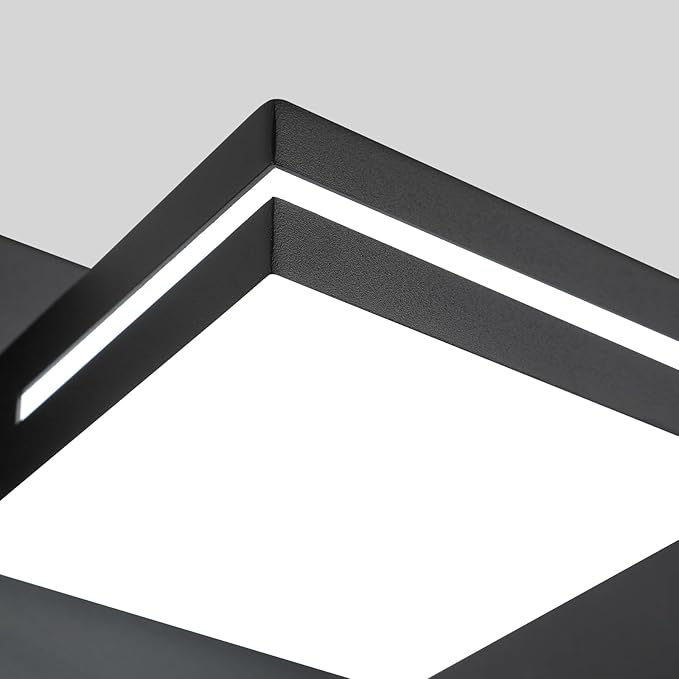 SineRise LED Modern Bathroom Vanity Light Fixtures (2-Light, 15.5-Inch, Dimmable), Matte Black Modern Acrylic Bathroom Wall Lighting Fixtures Over Mirror (Cool White 6000K)