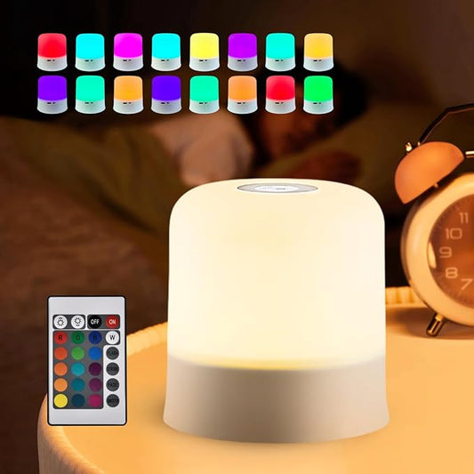Portable Baby Night Light，Touch Lamp for Bedroom, Rechargeable 2400mAh Small LED Table Lamps, Remote Control, Multi-Color Egg Nightstand Lamp,Breastfeeding, Sleep Aid,