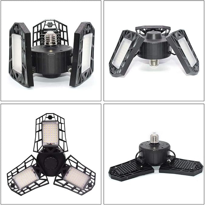 LED Garage Light - 6000 Lumen 6500K Daylight 60W, Three Leaf Led Garage Ceiling Lights