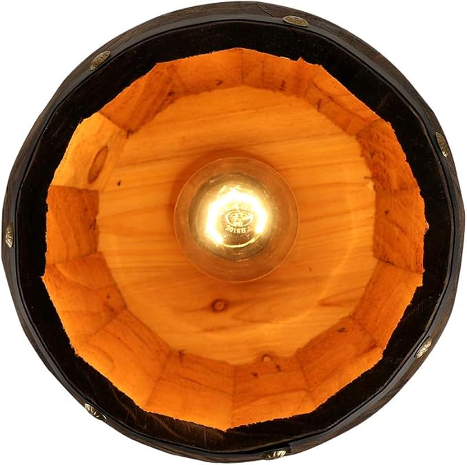 Newrays Antique Wood Wine Barrel Pendant Lamp Hanging Rustic Unique Kitchen Bar Ceiling Lamp Light Fixtures (XS)