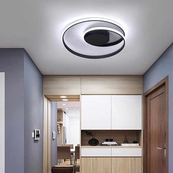 18 Inch LED Flush Mount Ceiling Light, Modern Dimmable Round Ceiling Lamp with Remote Control, Low Profile Indoor Lighting for Bedroom, Kitchen, Dining Room