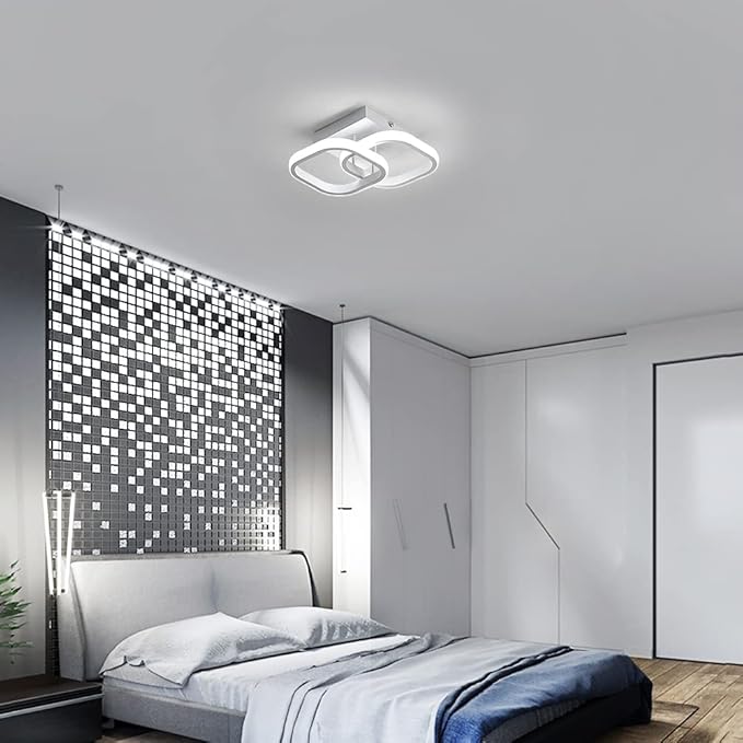 Hallway Light Square LED Ceiling Lights 9 Inch Small White Acrylic Modern Ceiling Light for Bedroom Bathroom Kitchen Balcony Corridor Stair Aisle(Cool White)