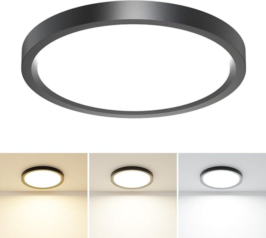 hepside 1PACK LED Flush Mount Ceiling Light, 3CCT Selectable 3000K-4000K-6500K & 100W Equivalent Modern Kitchen Ceiling Light Fixture 15W 1500Lm 7.5 Inch for Bathroom Closet Laundry Bedroom Hallway