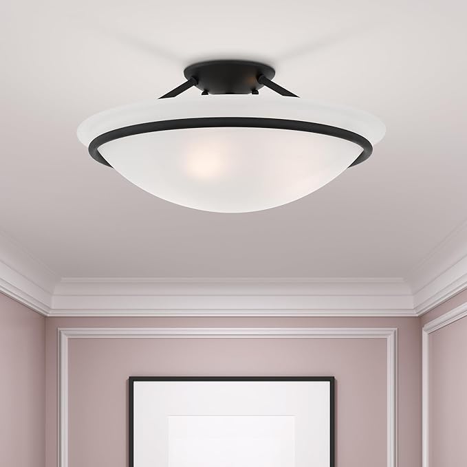 Livex Lighting 4824-04 Newburgh 3-Light Ceiling Mount, Black