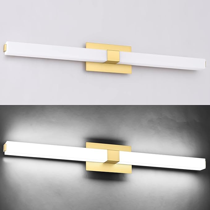 ZUZITO 40in LED Vanity Lights Modern Gold Bathroom Light Fixtures Over Mirror 28W Bright White Acrylic Wall Lighting for Bath