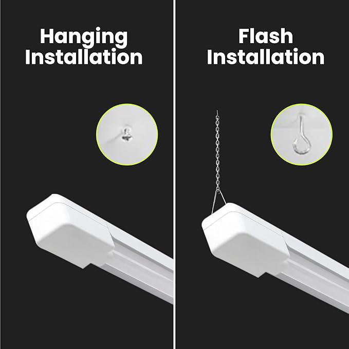 Feit Electric 3ft LED Utility Light, 3000 Lumens, 4000K Cool White, Plug-in, Flush/Hanging Mount, Ultra-Lightweight, 30W LED Shop Light and Under Cabinet Light, 50,000-Hour Lifespan, SHOP/3X1/840/V1