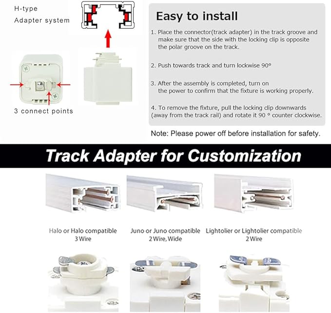 Kiven H-Type Track Lighting Pendants,Vintage Track Lighting Heads Adjustable Height, 3 Light Decorative h Track Pendant Lights, Bulb Not Included,White Finish