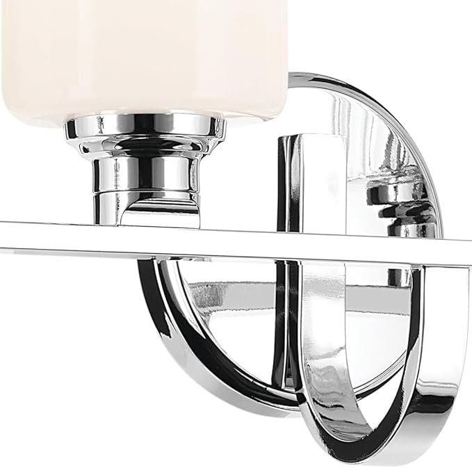 Kichler Gioe 32.25" 4-Light Bathroom Vanity Light Fixture with Opal Glass in Chrome, Modern Wall Mount Light for Over Mirror, Damp Rated (32.25" W x 10.5" H), 55227CH