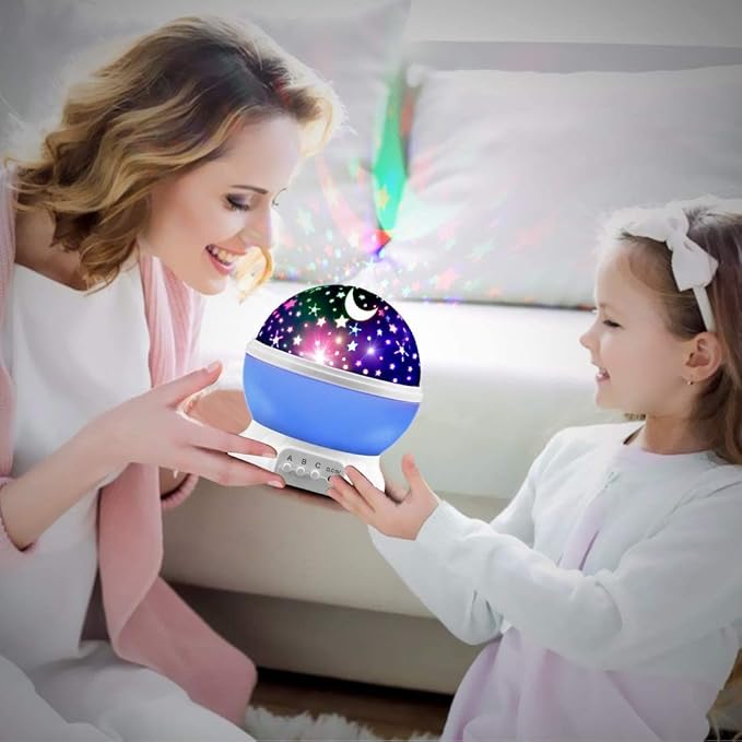 MOKOQI Star Projector, Night Light Lamp Fun Birthday Gifts for 1-4-6-14 Year Old Girls and Boys Kids Bedroom Decor -Blue