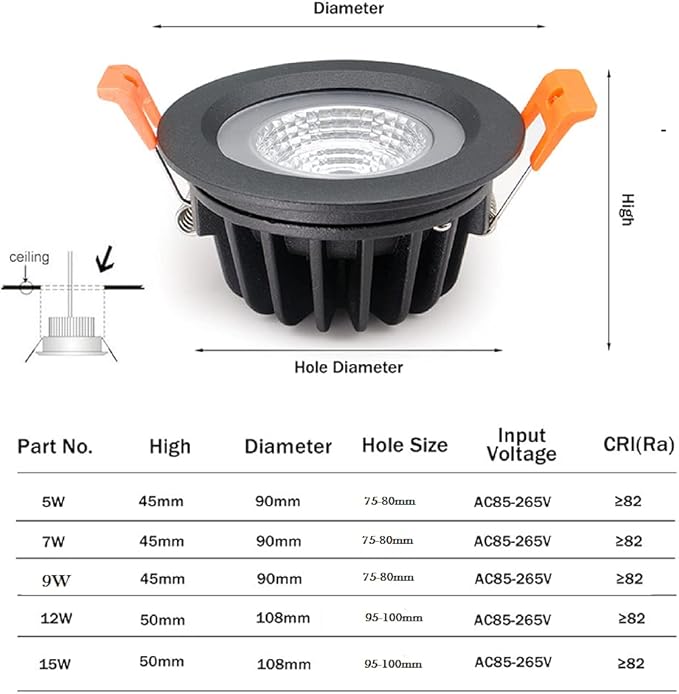 LS-PRO 4.25inch 12w LED Recessed Ceiling Light Slim Aluminium Panel, Anti Rust Fixture Downlight Shower Spotlight IP65 Waterproof for Wet Location Indoor & Outdoor Natural light/4000k-White Body