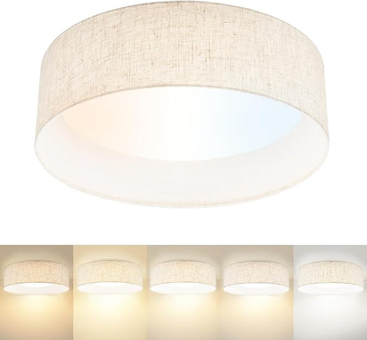 Hamilyeah Flush Mount Ceiling Light 15 inch, 24W LED Lighting Fixture Ceiling Mount for Kitchen, Dimmable Close to Ceiling Lighting Fixture 5CCT for Bedroom, Living Room, Bathroom, Hallway
