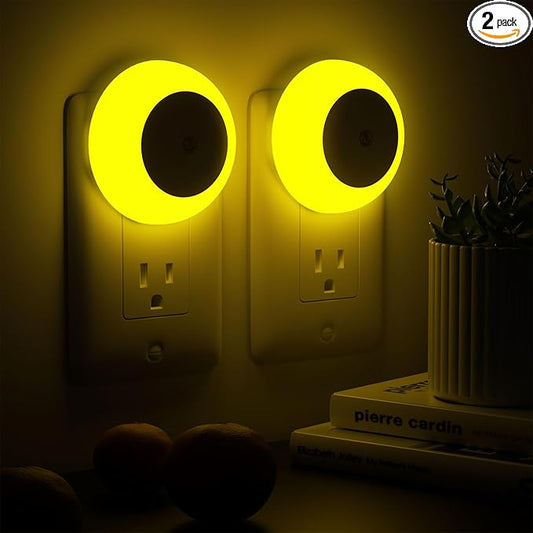 fesnne Night Light, Night Lights Plug into Wall, Dusk to Dawn Sensor, Amber Led Night Light 0.5W, 2 Pack Nightlight for Adults, Bedroom, Bathroom, Hallway, Kitchen