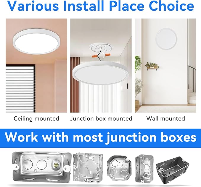 4PK 15.8 inch LED Flush Mount Ceiling Light Fixture,36W Super Slim LED Ceiling Light 3600LM,3000K/4000K/6000K CCT Selectable,Close to Ceiling Round Flat Panel light for Bedroom,Kitchen,Hallway