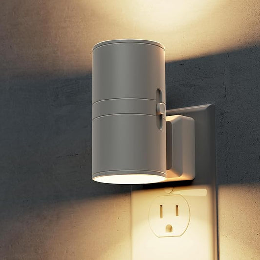 L LOHAS LED Night Light Plug in, Night Lights Plug into Wall, Dusk to Dawn Sensor, Adjustable Brightness Soft White Nightlight, 3000K 100LM Dimmable Nightlights for Hallway Bedroom Stairway, 1 Pack