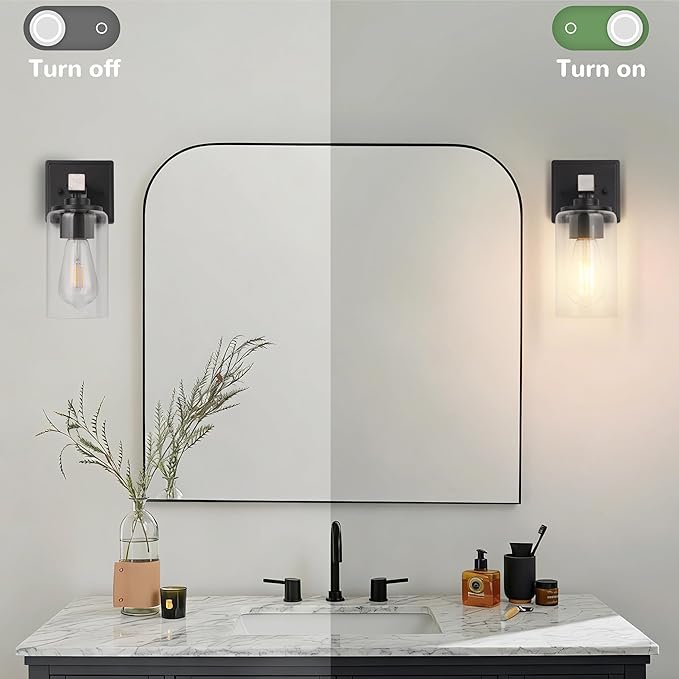 Rustic Wall Sconces Set of Two, Farmhouse Sconces Wall Lighting, Handcrafted Indoor Light Sconces Wall Decor Set of 2 for Bathroom, Bedroom, Living Room, E26 Base, White, Hardwired(Bulbs Not Included)