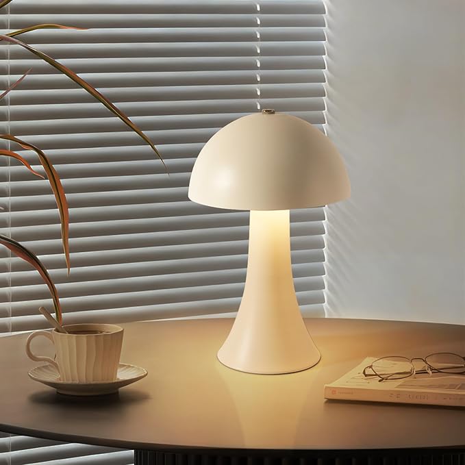 Rechargeable Cordless Table Lamp, Battery Operated Touch Control Lamp with 3-Color Stepless Dimming, Portable LED Light for Restaurant, Bedroom, Outdoor, Dinner, Patio