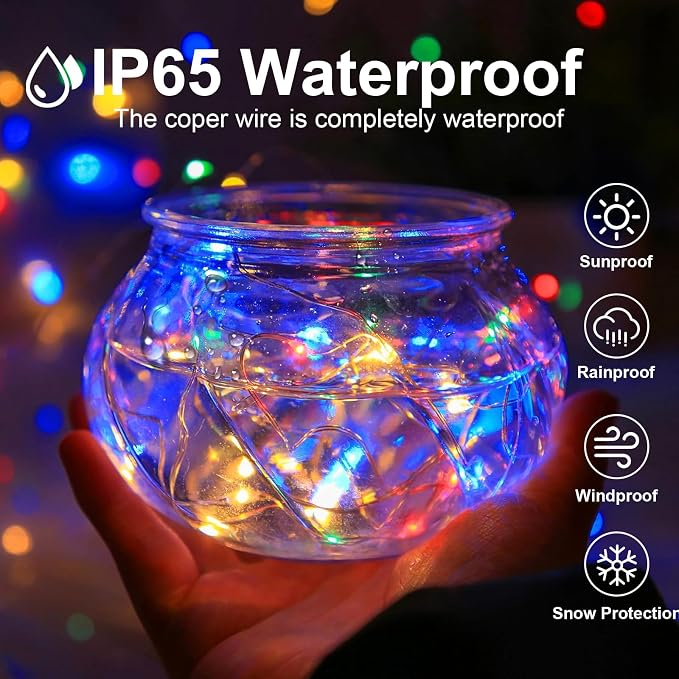 2 Pack USB Plug in Fairy String Lights,16ft 50 LED Copper with Remote and Timer, 8 Modes Waterproof Twinkle String Lights for Bedroom Indoor Party Wedding Christmas Decoration