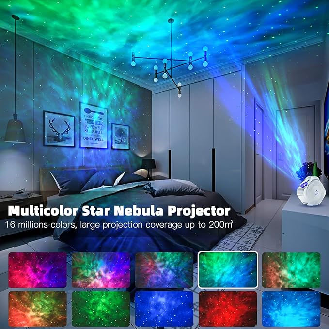 Galaxy Projector,Star Projector Galaxy Light,Northern Lights Projector,Aurora Starlight Projector,Rotatable Nebula Lamp,Smart APP&Voice Control,24H Timer,LED Night Light Projector for Bedroom