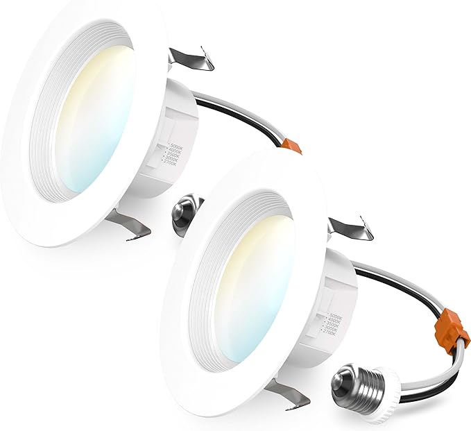 Sunco 4 Inch LED Recessed Lights, 11W 660LM Retrofit Downlight, 5CCT 2700K-5000K, Indoor Dimmable, Baffle Trim, Damp Rated Ceiling Lighting for Kitchen, Bathroom, Bedroom, Energy Star, UL 2 Pack