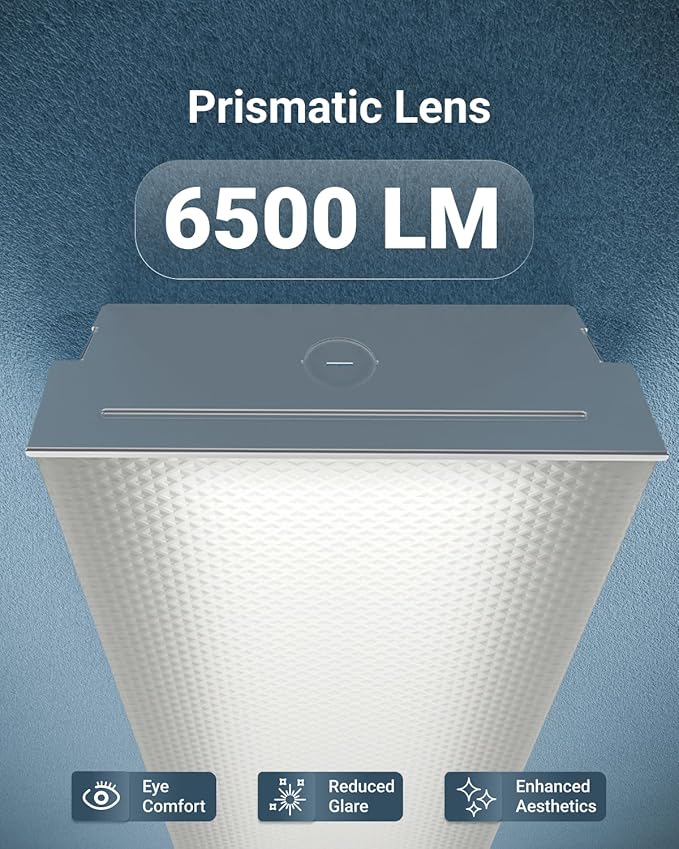 Sunco Linkable LED Shop Lights 4 Pack - 7 Inch Wraparound Garage Ceiling Light, 6500 Lumens, Commercial Industrial Warehouse, 3CCT Selectable (4000K/5000K/6000K), 12.5W/25W/50W, AC120-277V, ETL