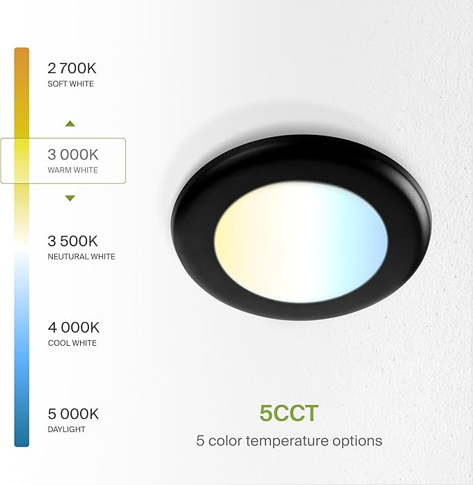 ASD 12 Pack LED Disk Lights 4 Inch, 10W 5CCT 2700K-5000K 685LM CRI90+, Dimmable Flush Mount Ceiling Light Fixture, Low Profile Surface Mount Disc, Junction Box or Recessed Can Install, UL Energy Star