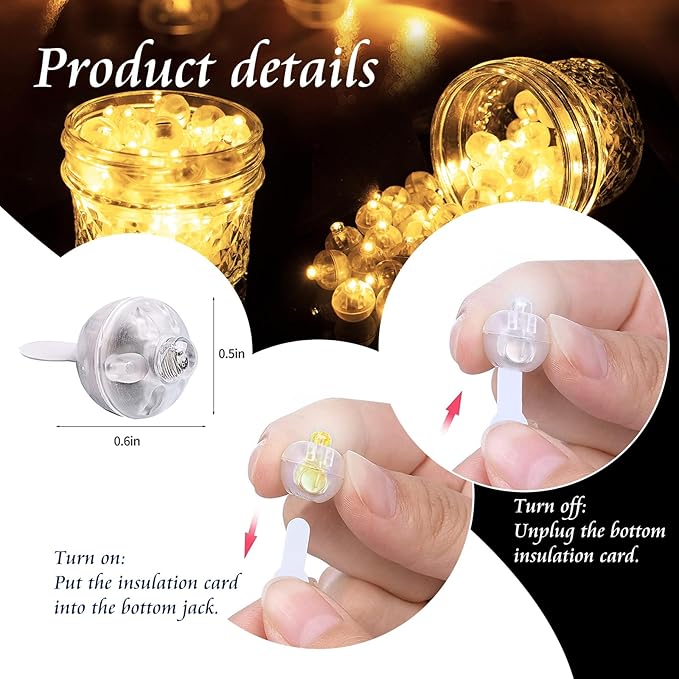 200pcs Balloon Lights Warm White Mini LED Lights Round Long Standby Time Multicolor Ball Lamps Paper Lantern for Easter Birthday Party Christmas Halloween Decoration