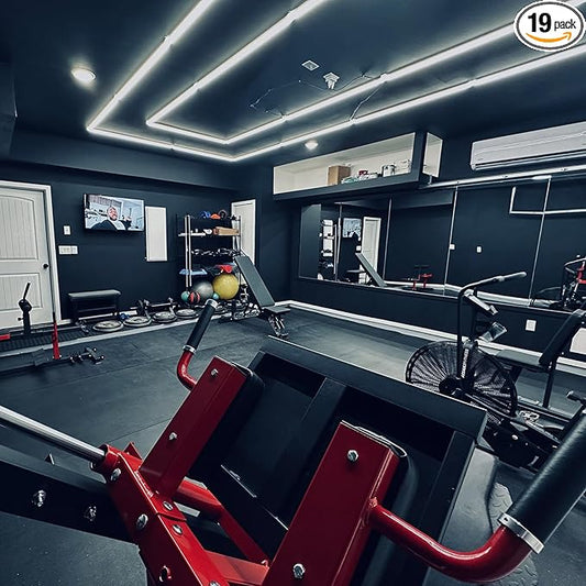 LZHOME LED Garage Lights Fixture: High Brightness 39000LM LED Garage Lighting Ceiling LED Light, Updated 44.8 inch Large Size Rectangle Light for Garage Shop Workshop Gym Car Detailing