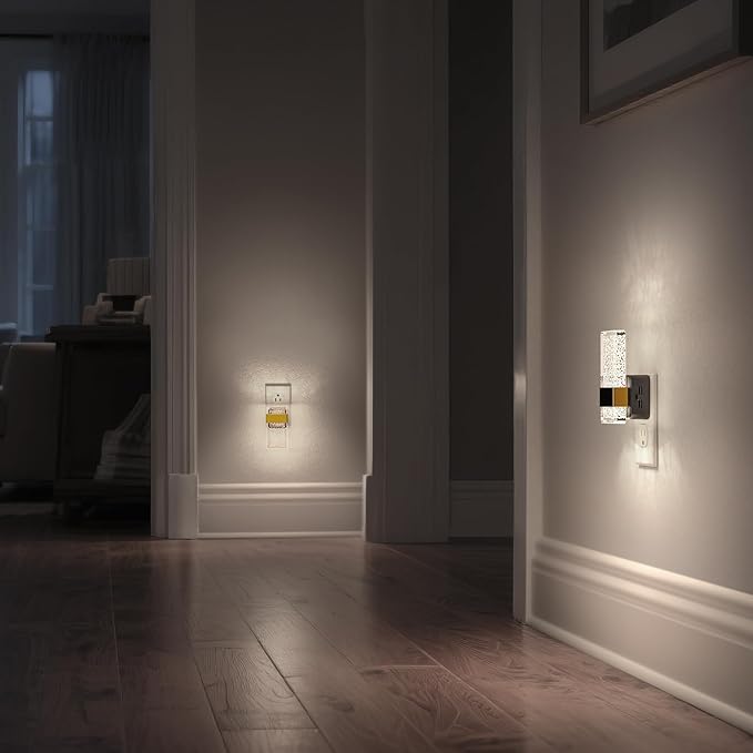 DORESshop LED Night Lights Plug into Wall, [2 Pack] 0-100LM Dimmable Nightlight, Bubble Decorative Night Light, Dusk to Dawn Sensor, Wall Sconce-Style Design Nightlights for Bathroom, Hallway, 5000K
