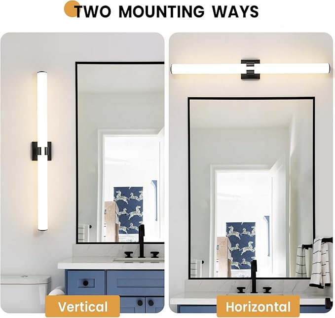AIJIASI Bathroom Vanity Light - 39 Inch Black Bathroom Lighting Fixtures Over Mirror 36W 3000K Dimming LED Vanity Light Bar Modern Vanity Light Fixture for Mirror Bedroom Living Room