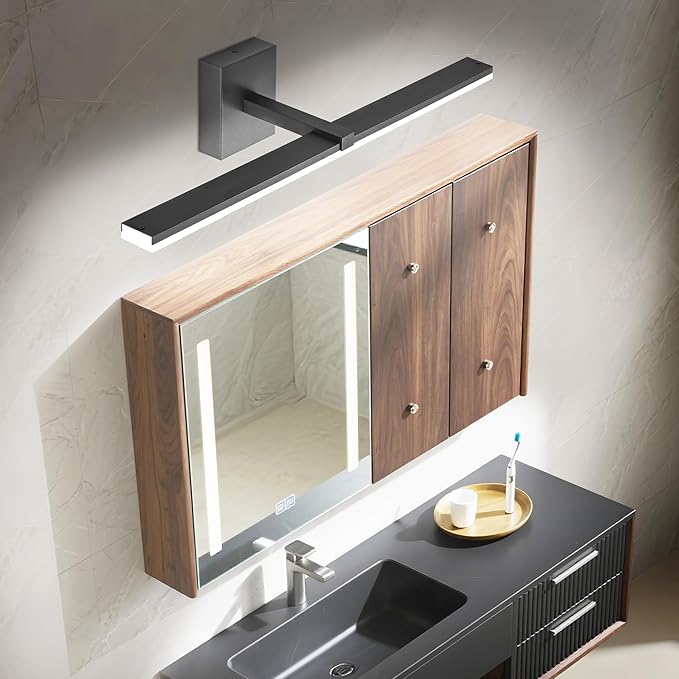 ZUZITO Modern Vanity Lights for Bathroom - 30 inch LED Bathroom Lights Over Mirror Black Light Fixture Bath Room 6000K Cool White