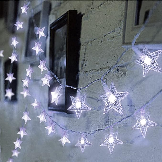 Star Light Star String Lights 15 FT 30 LED Fairy Light Battery Operated Indoor&Outdoor Twinkle Christmas Lights Bedroom Decor for Xmas Tree(Cool White)