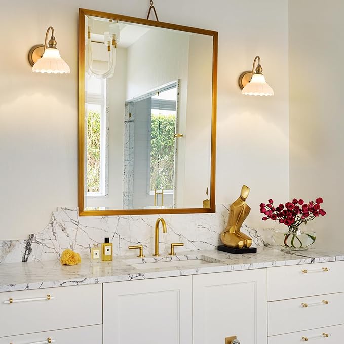 Modern White Glass Bathroom Wall Sconces Bedroom Vintage Wall Sconce Light Wall Light Fixtures for Hallway Kitchen Dress Room
