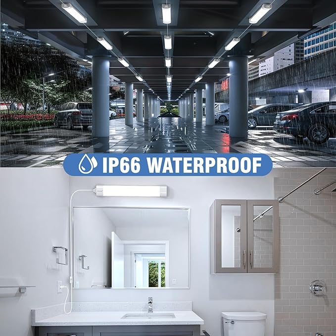 LED Ceiling Light with Plug, 5000k LED Tube Lights with plug 16W Plug in Ceiling Lights Fixture Linkable Led Closet Lights with NO/Off Switch for Garage Cabinets Kitchen Workbench Office Overhead