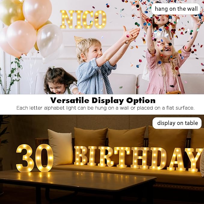 LED Marquee Numbers, Small Light Up Numbers for Party, 8.58 Inch Battery Powered Lighted Number for Birthday, Night Light, Table or Home Decor (Number 3)