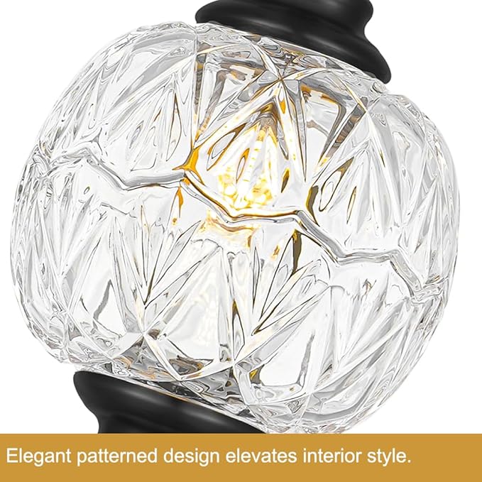 Pendant Lights Kitchen Island 2 Pack, Black Vintage Pendant Light with Detachable Glass Shade, Adjustable Hanging Light for Kitchen Island Lighting, Bathroom, Farmhouse, G9 Base (Bulbs Not Included)