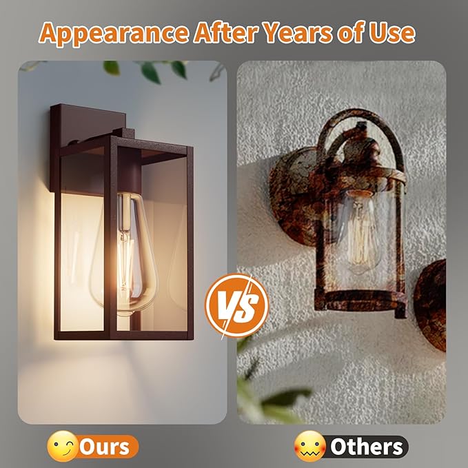 13'' Oil Rubbed Bronze Outdoor Light Fixtures Wall Mount, Large Front Porch Lights, Sensor Exterior Wall Sconce, Waterproof Lantern Lamp,Outside Coach Light for House,Garage,Yard