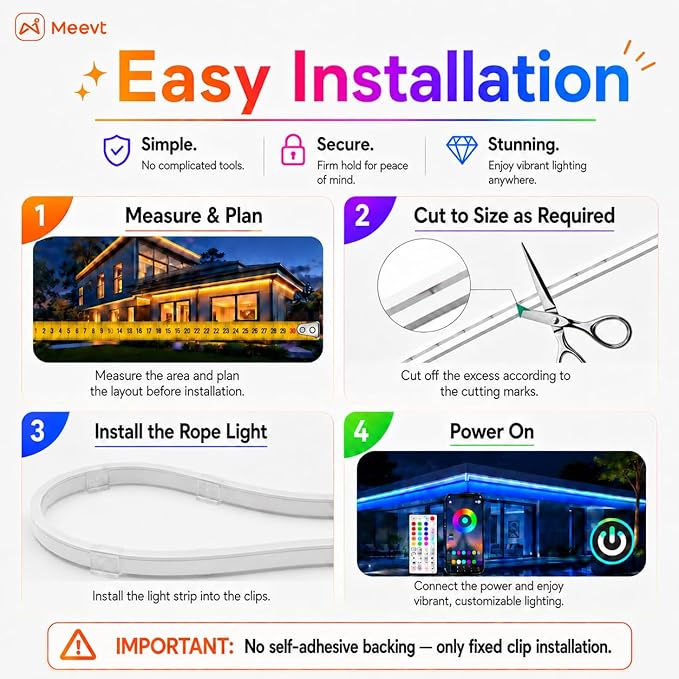 Neon Rope Lights - 66Ft Flexible LED Rope Lights,24V RGB Rope Lights Control with App/Remote Multiple Modes,DIY Design, IP65 Waterproof Strip Lights for Bedroom Room Outdoors Decor(33FT*2)