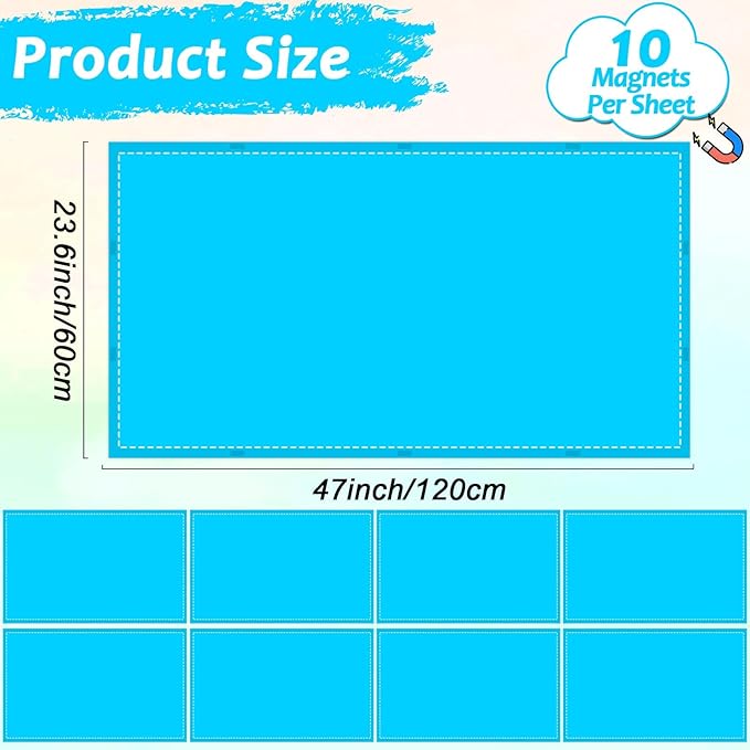 Wiooffen 8 Pcs Fluorescent Light Covers with 80 Magnets Decorative for Classroom Ceiling Light 4x2 Feet Magnetic Filter Easy Install for Office Hospitals & Home Drop Ceiling Supplies(Blue)