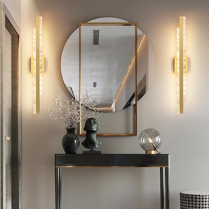 Modern Bathroom Vanity Light: Brushed Gold 32 inch 28W Dimmable LED Bath Bar Light Fixtures Over Mirror - Wall Sconce Picture Lights for Paintings Cabinets Bedroom 3000k