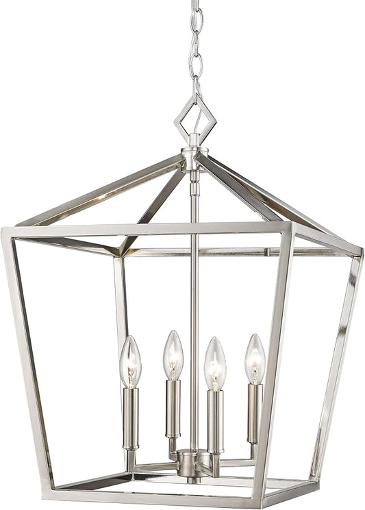 ML Lighting 3244-SN Four Light Pendant, Pwt, Nckl, B/S, Slvr