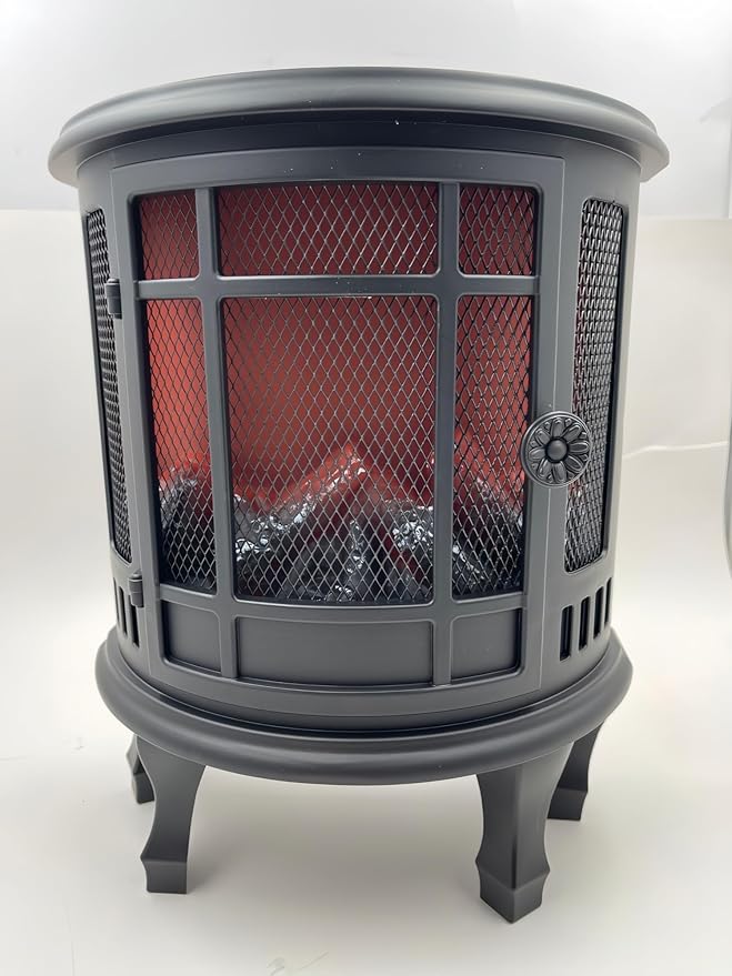 Simulated LED Fireplace Lantern USB & Battery Powered Flameless Light with Emulation Flame Table Decorative Lamp Copper Fireplace Ornament for Cozy Home Decor Free Standing Electric Log Burner