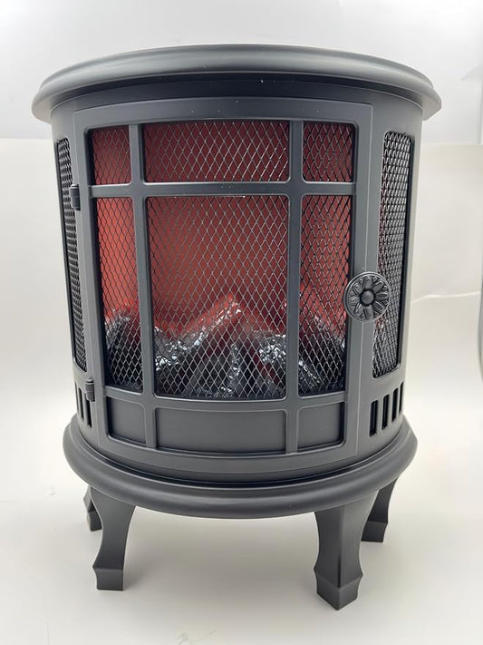 Simulated LED Fireplace Lantern USB & Battery Powered Flameless Light with Emulation Flame Table Decorative Lamp Copper Fireplace Ornament for Cozy Home Decor Free Standing Electric Log Burner