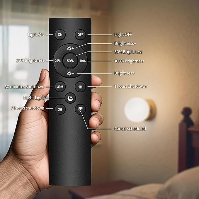 Battery Operated Wall Sconce, Dimmable Wireless Black Wall Lamp with 5200mAh Rechargeable Battery, Portables Cordless Wall Light Fixtures for Painting Living Room Bedroom Bathroom Hallway