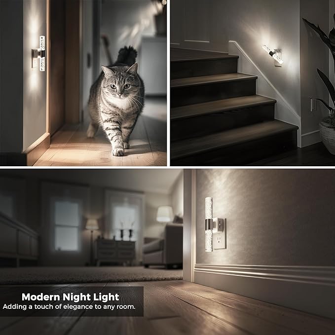 L LOHAS LED Bright Night Light, Night Lights Plug into Wall, 180° Rotating, Auto Light Sensor, Daylight White 5000K, Dimmable Nightlights for Bedroom Bathroom Hallway, 1 Pack