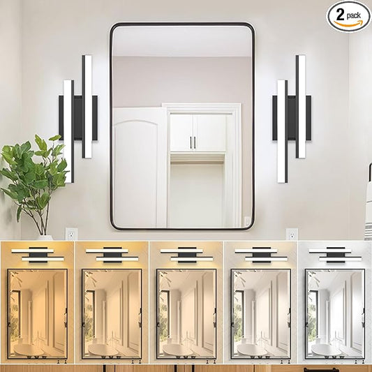Bathroom Vanity Light 18 inch-Bathroom Light Fixtures,2700K/3000K/3500K/4000K/5000K/5cct Optional Vanity Lights for Bathroom,18W/ETL Certificated/2 Pack