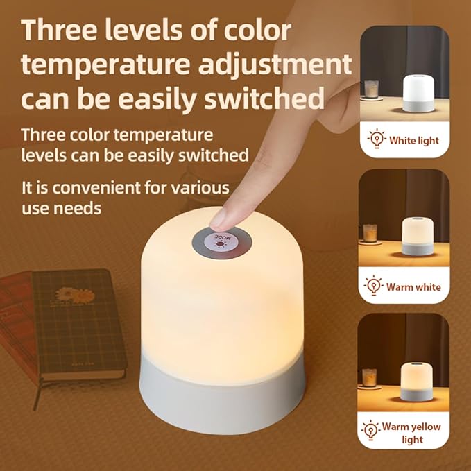 Portable Baby Night Light，Touch Lamp for Bedroom, Rechargeable 2400mAh Small LED Table Lamps, Remote Control, 3 Color Egg Nightstand Lamp,Breastfeeding, Sleep Aid,
