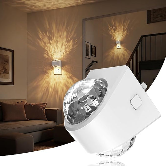 JandCase Night Lights Plug into Wall, 3000K Soft White Star Projector Night Light, Automatic Galaxy Nightlight Plug in with Light Sensor for Bathroom Hallway Room Decor