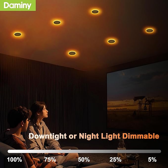 DAMINY 12 Pack 4 Inch 5CCT LED Recessed Light with Night Light,Ultra-Thin,Canless recessed Lighting 4 in,9W=80W,700LM,Dimmable Wafer Lights,ETL Certificated