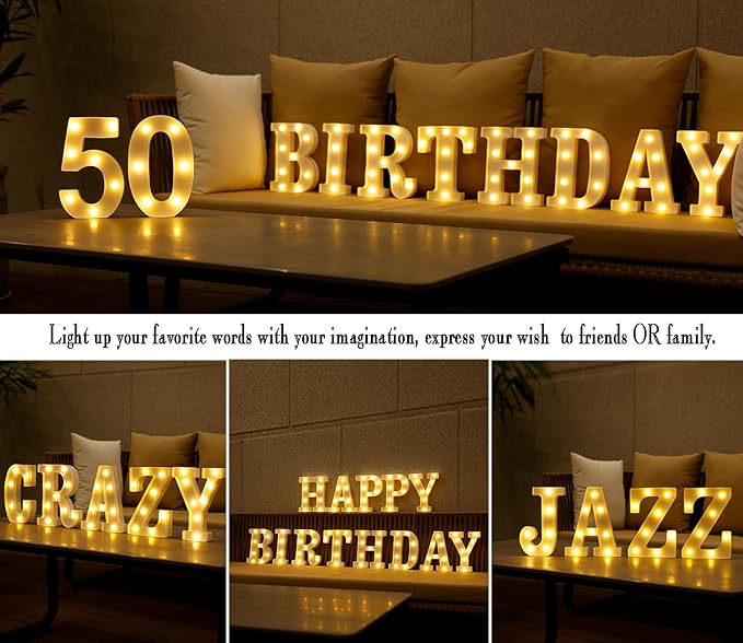 LED Marquee Numbers, Small Light Up Numbers for Party, 8.58 Inch Battery Powered Lighted Number for Birthday, Night Light, Table or Home Decor (Number 5)