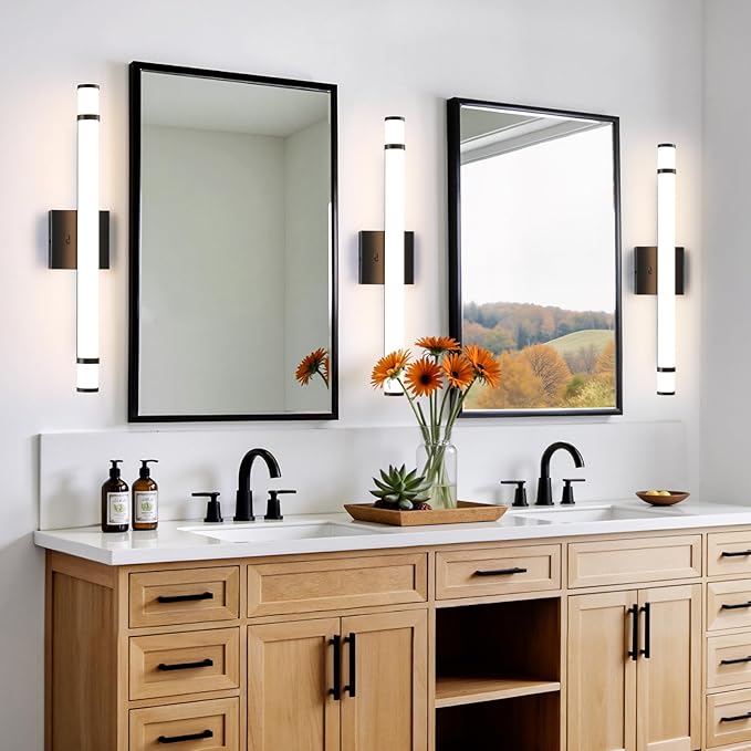 Black Bathroom Vanity Light Fixture 23 Inch 14W Dimmable 5CCT LED Vanity Lights for Bathroom Lighting Fixtures Over Mirror Bath Wall Sconce Bar